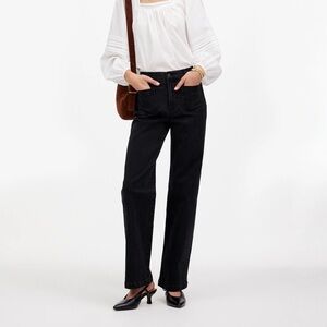 Madewell Emmett Wide-Leg Full Length Jean: Patch Pocket Edition in Black Size 32